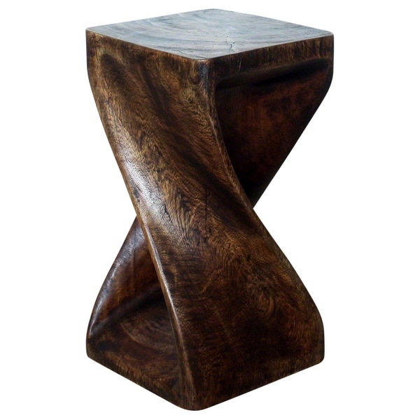 Haussmann? Original Wood Twist Stool 10 X 10 X 18 In High Mocha Oil - 10 x 10 x 18