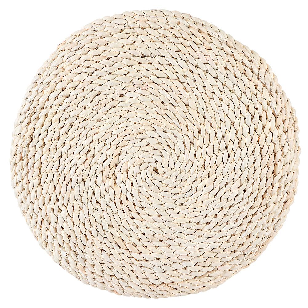 Japanese Style Round Tatami Hand Woven Floor Cushion Floor Pouf Mat For Meditation Yoga