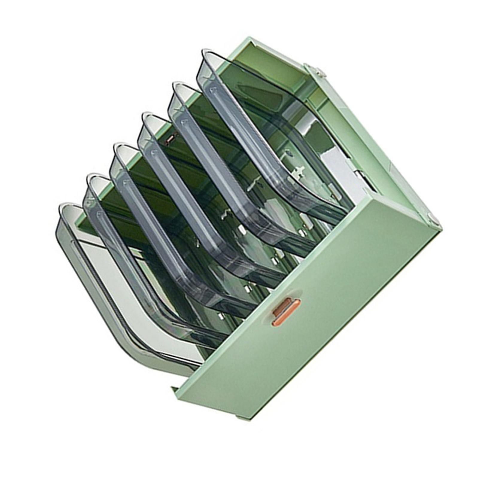 Kitchen Side Dishes Punch Free Foldable PET 6 Layers Wall Mounted Organization Rack Cooking Plates Storage Shelf Light Shirt Green