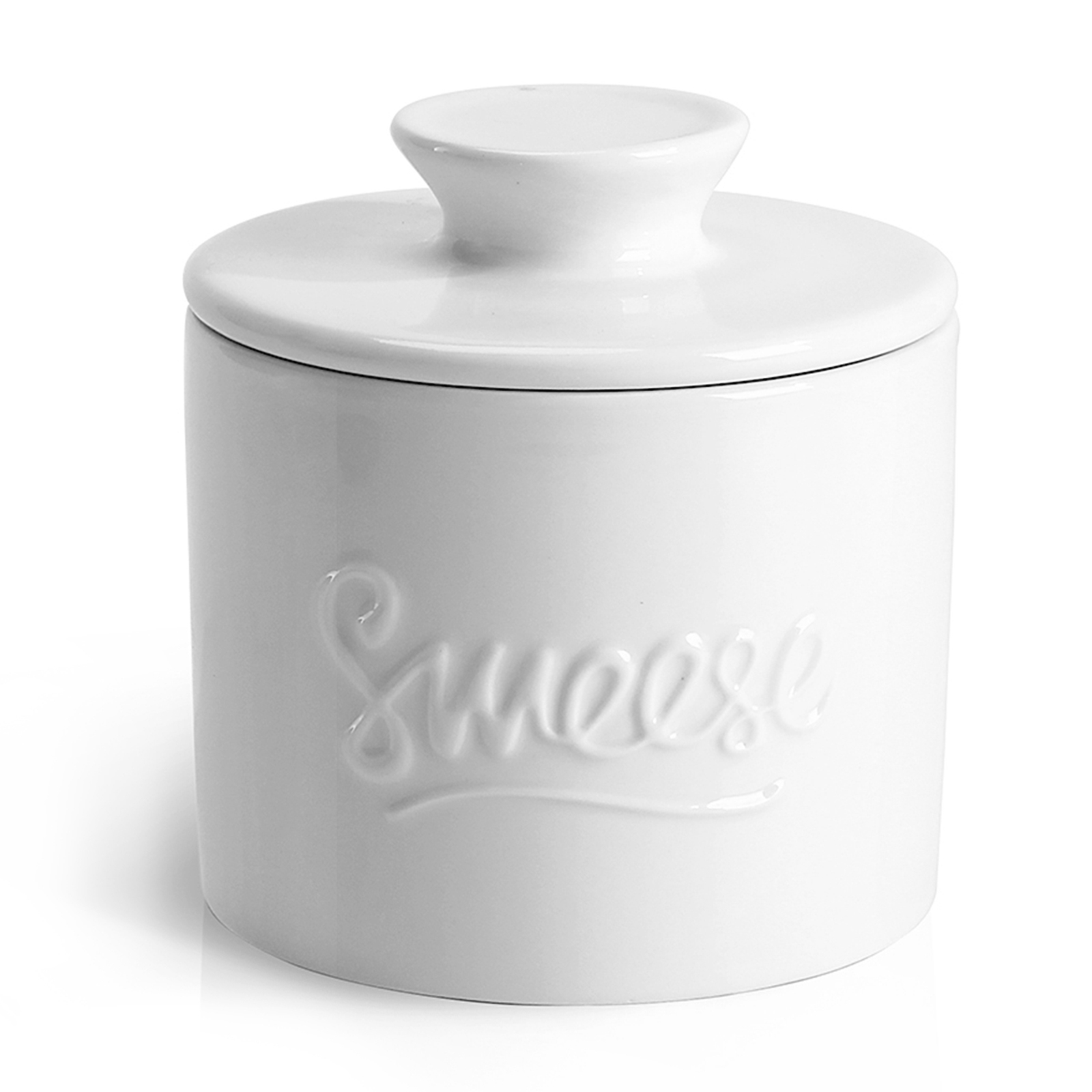 Sweese Porcelain Butter Keeper Crock With Sweese Logo， White