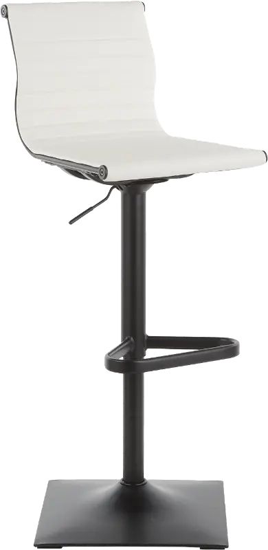 Masters Black and White Adjustable Swivel Bar Stool