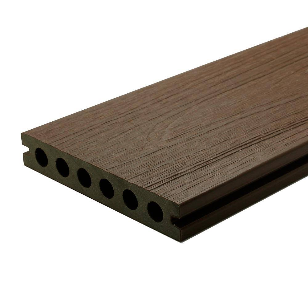 NewTechWood UltraShield Naturale Voyager 1 in. x 6 in. x 1 ft. Brazilian Ipe Hollow Composite Decking Board Sample UH02-16-N-IP-S