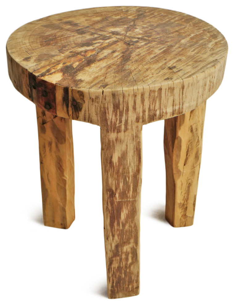 Rustic Naga Three Leg Wood Table 3   Rustic   Side Tables And End Tables   by Design Mix Furniture  Houzz