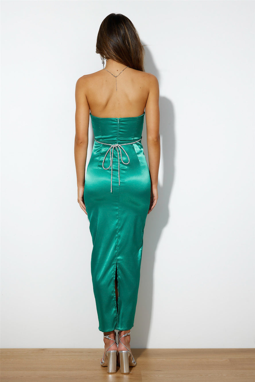 Diamanté Dreams Midi Dress Green