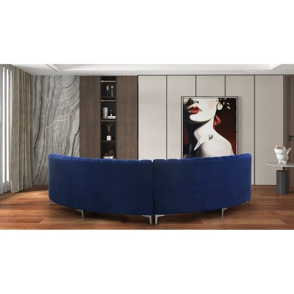 141'' Velvet Curve Sectional Sofa - 142