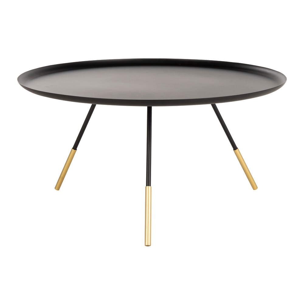 SAFAVIEH Orson Coffee Table W/ Metal Gold Cap Black / Gold   29\