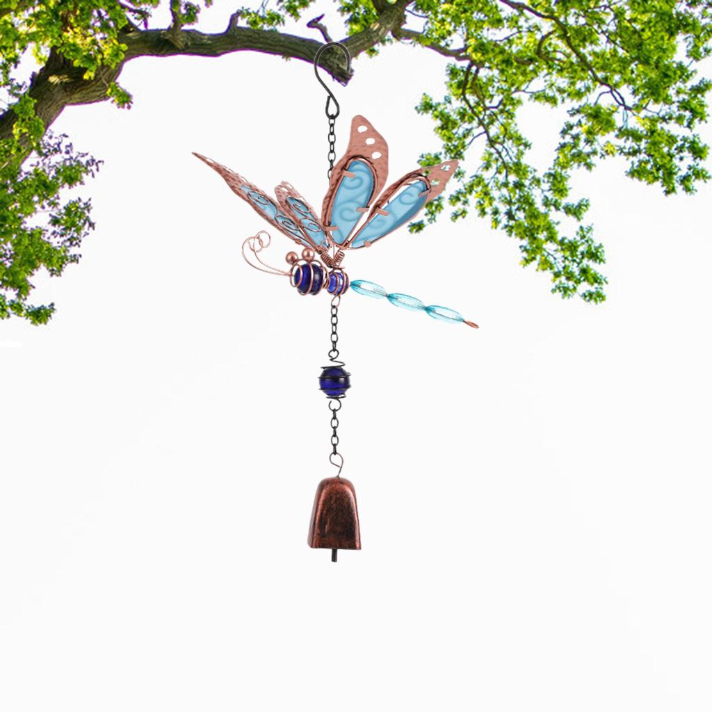 Luminous Wind Chime， Unique Outdoor Indoor Hanging Mobile Windchime， for Garden Blue Bell