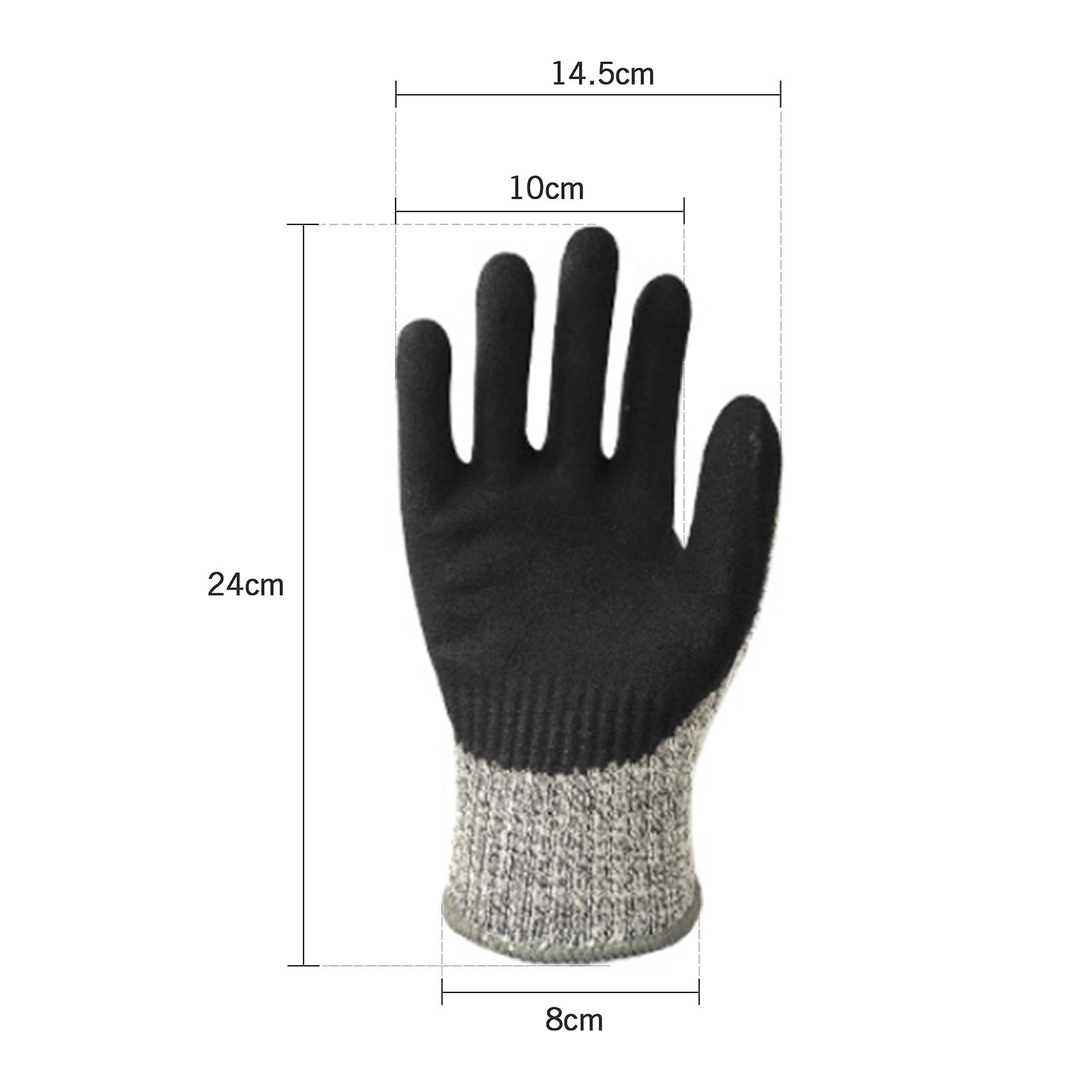 Cut Resistant Gloves Nitrile Coated Safety Work Gloves Excellent Grip On Plam and Fingers For Woodworking Construction Gardening Level 5 Protection No.3