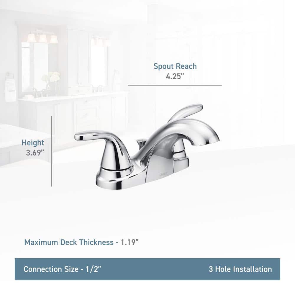 MOEN Adler 4 in Centerset 2Handle Bathroom Faucet Combo Kit with Hardware Set in Spot Resist Brushed Nickel