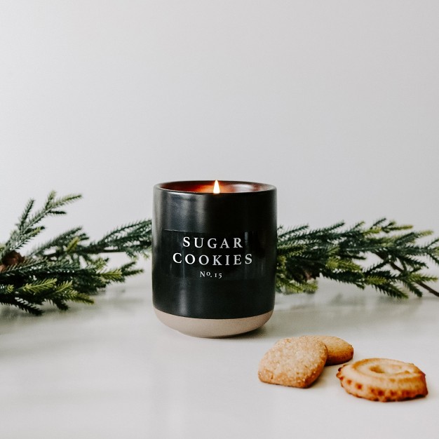 Sweet Water Decor Sugar Cookies 12oz Black Stoneware Candle