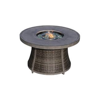 DIRECT WICKER Flame Wicker Outdoor Dining Table Patio Firepit Table DW-G3R521E-GR