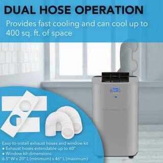 Whynter Elite 12000 BTU Dual Hose Digital Portable Air Conditioner with Dehumidifier ARC-122DS