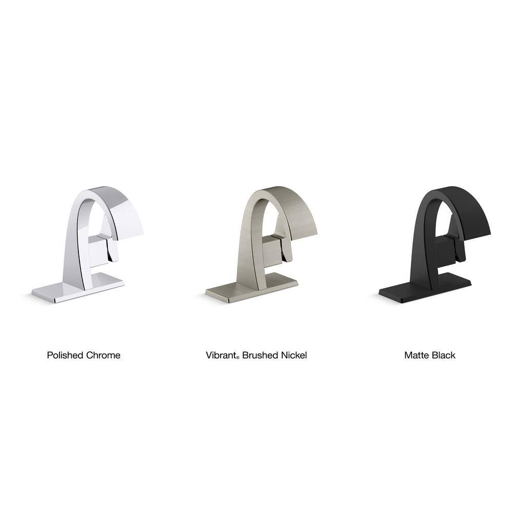 KOHLER Katun Single Hole or 4 in. Centerset Single-Handle Bathroom Faucet in Matte Black K-R78037-4D-BL