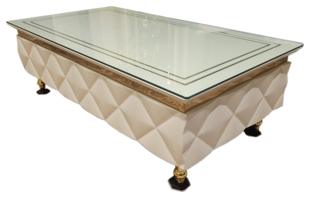 Infinity Coffee Table With Glass Top   Traditional   Coffee Tables   by Infinity Furniture  Houzz