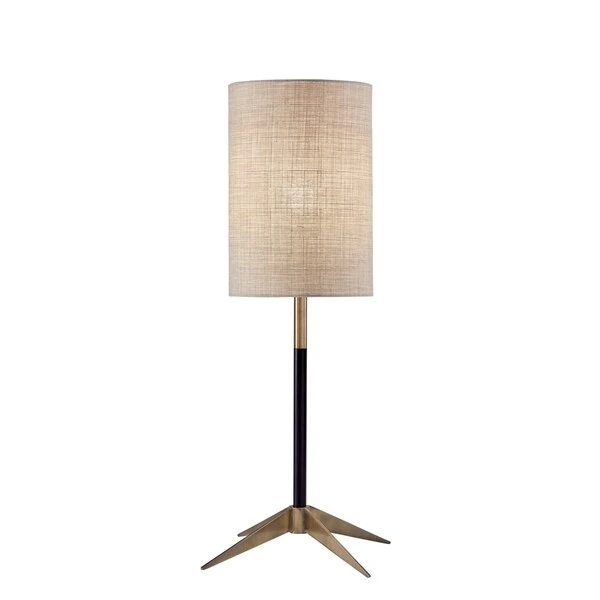 Adesso Matte Black and Antique Brass Davis Table Lamp