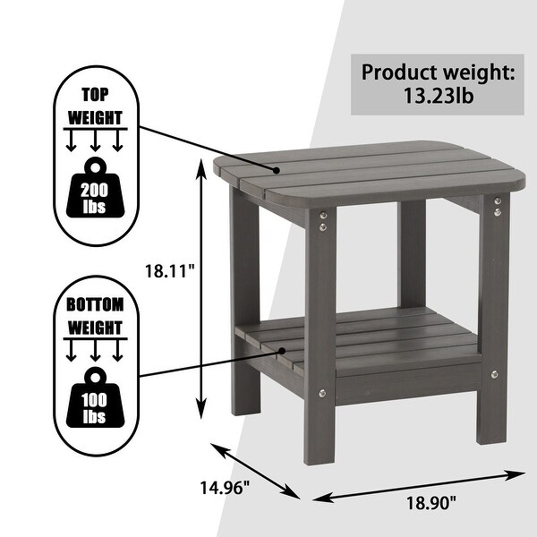 Clihome HIPS Outdoor Double Floor Resin Side Table