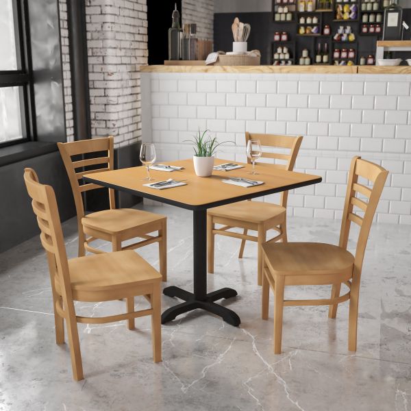 Flash Furniture Ladder Back Wooden Restaurant Chair [XU-DGW0005LAD-NAT-GG]