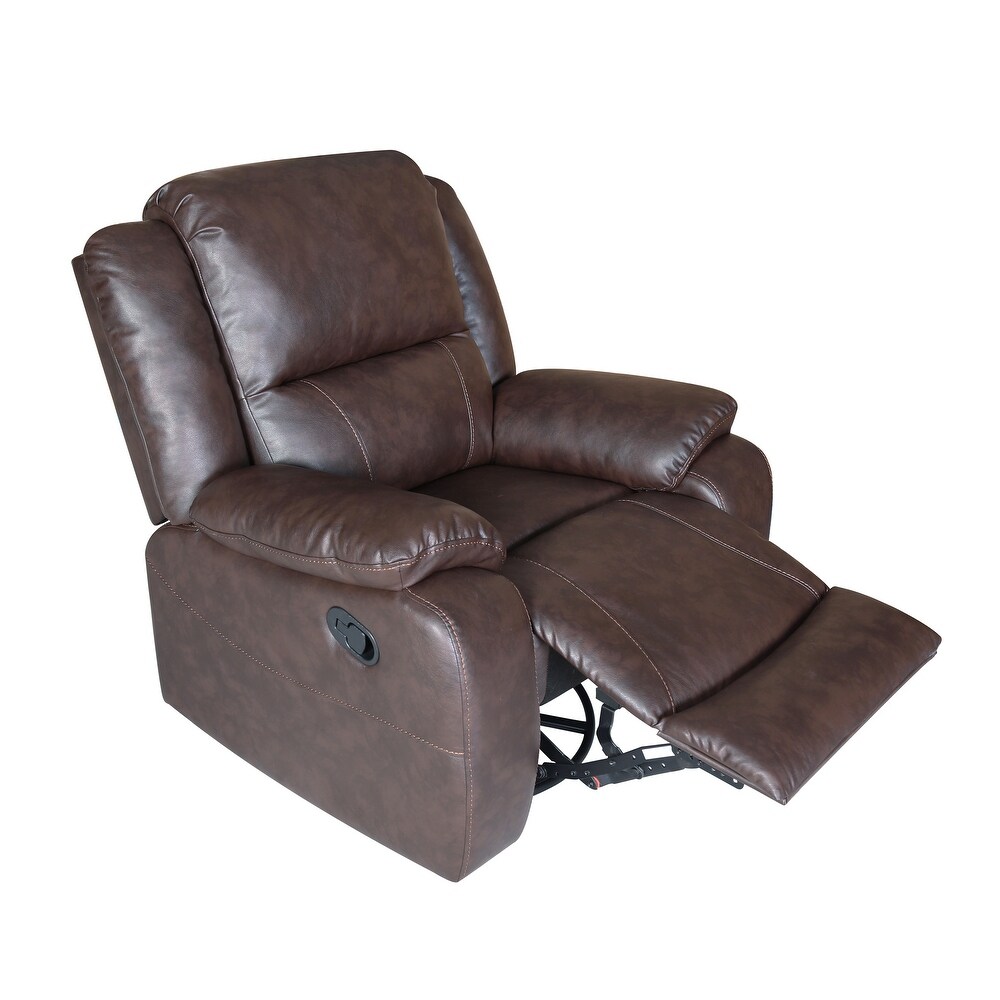 Malic Tufted Faux Leather Swivel Recliner by Christopher Knight Home