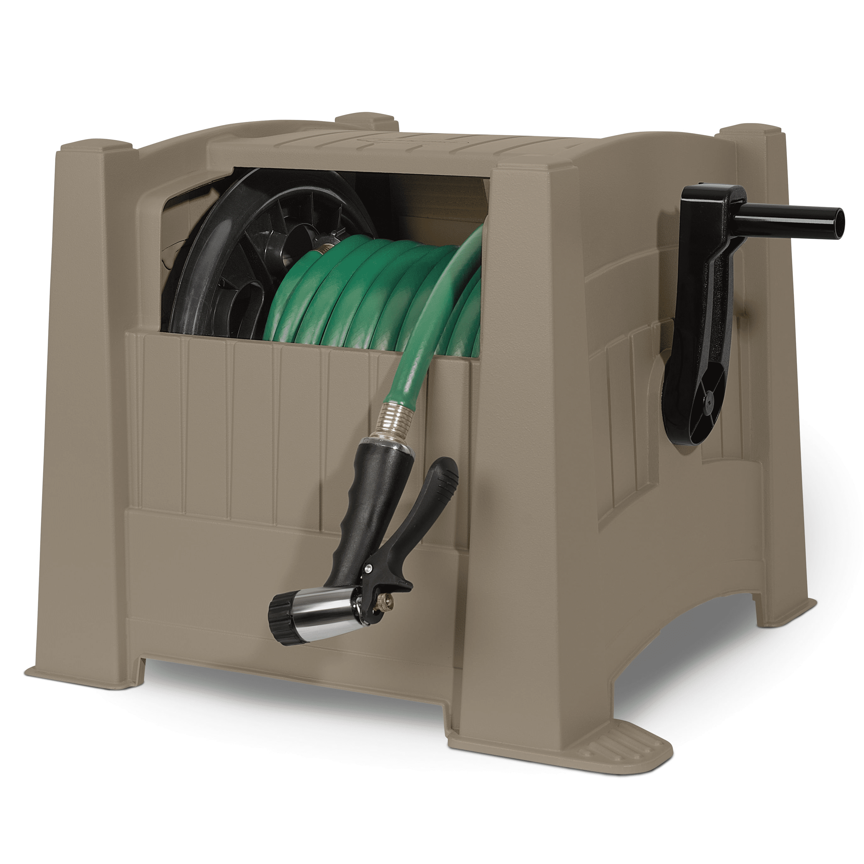 Suncast 100 ft. Outdoor Hose Hideaway， Tan