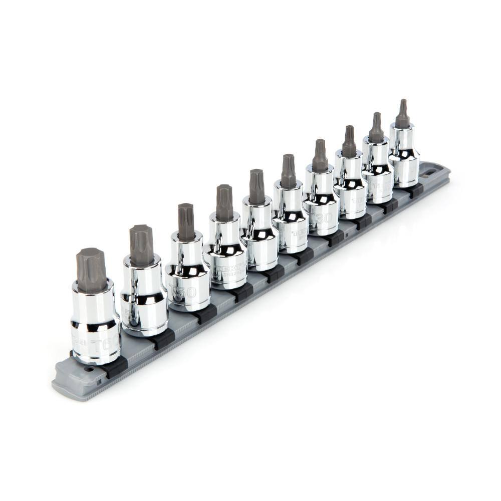 TEKTON 12 in. Drive Torx Bit Socket Set T20-T60 (10-Piece) SHB92103