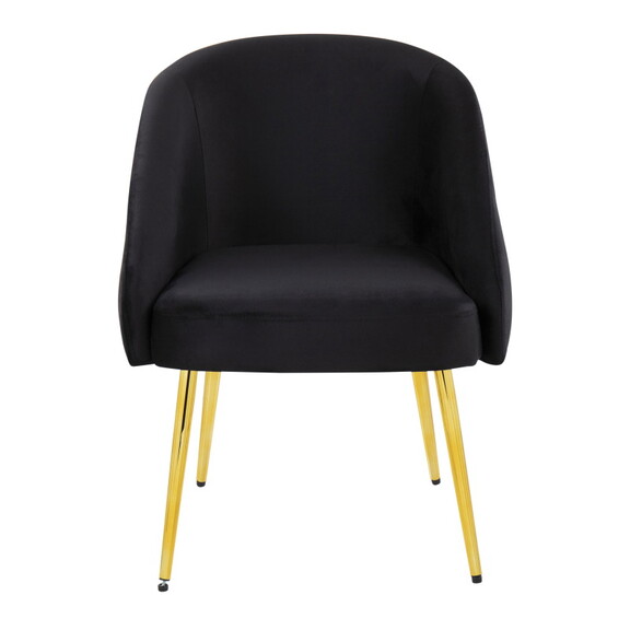 Shiraz Contemporary/Glam Chair in Gold Metal and B...