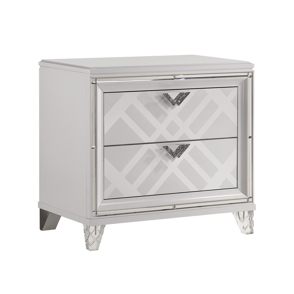 Bel Air Glam Wood 6 Piece Platform Bedroom Set with USB Port by Furniture of America