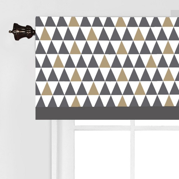 Bacati Triangles Grey beige Neutral Cotton Window Valance