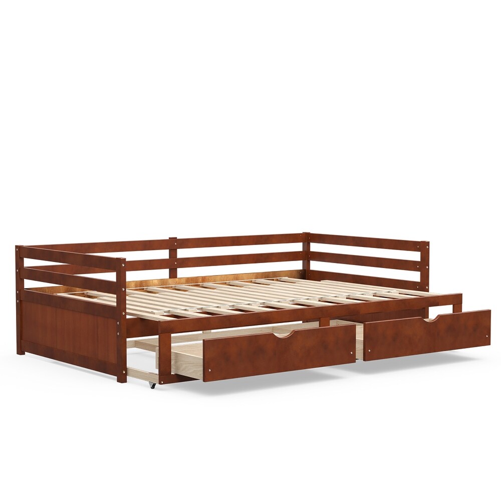 Costway Twin to King Daybed with 2 Drawers Wooden Sofa Bed for   See Details