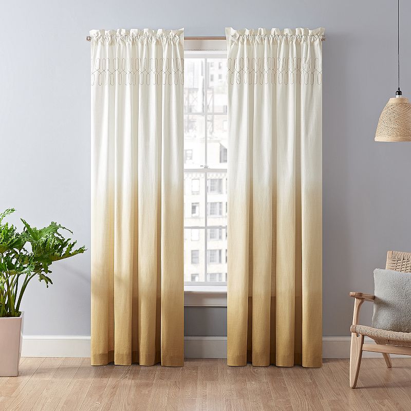 Vue 1-Panel Arashi Ombre Fashion Drapery Window Curtain