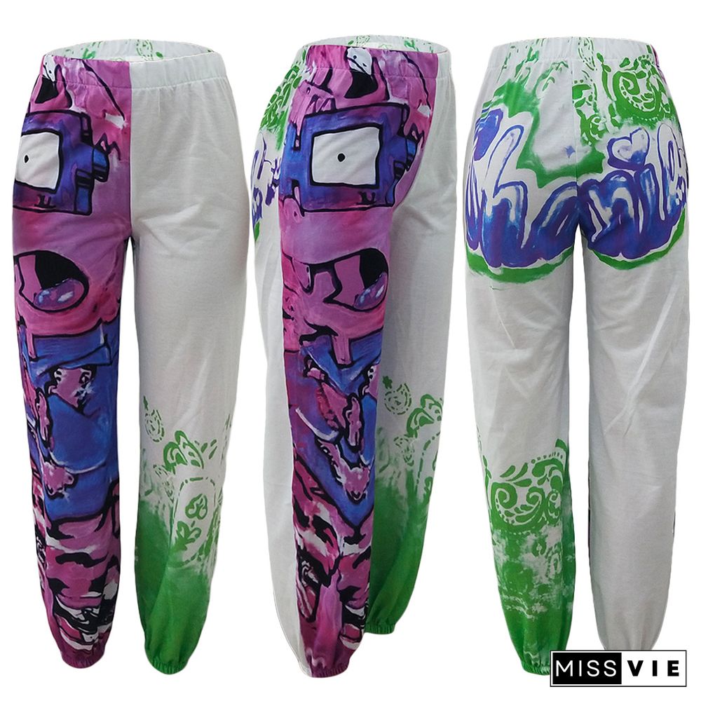 Urban Digital Positioning Printing Sports Harem Pants