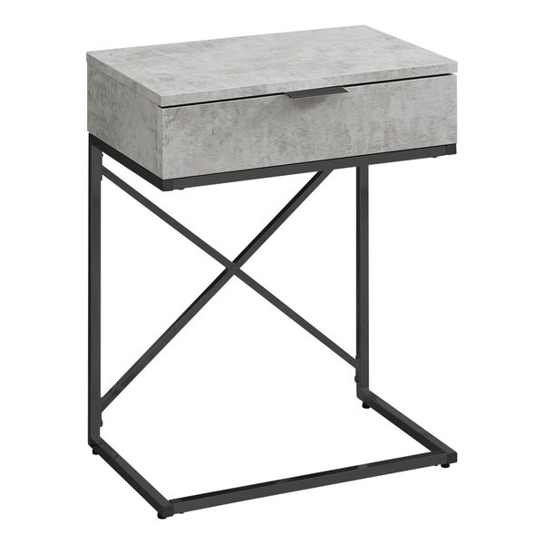 Accent Table， Side， End， Nightstand， Lamp， Storage Drawer， Living Room， Bedroom， Metal， Laminate， Chrome， Contemporary