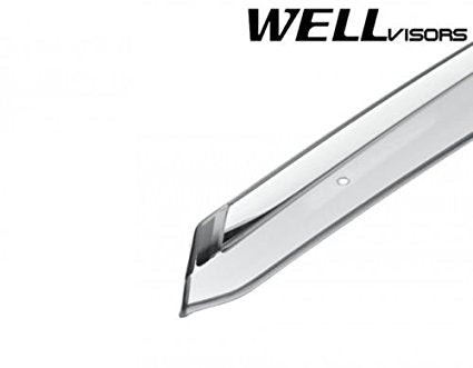 WellVisors Side Window Wind Deflector Visors - Honda Ridgeline 17-Up 2017 2018 With Chrome Trim