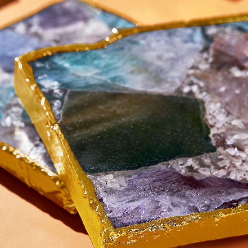 Radiance Composite Agate Coasters， Set of 4