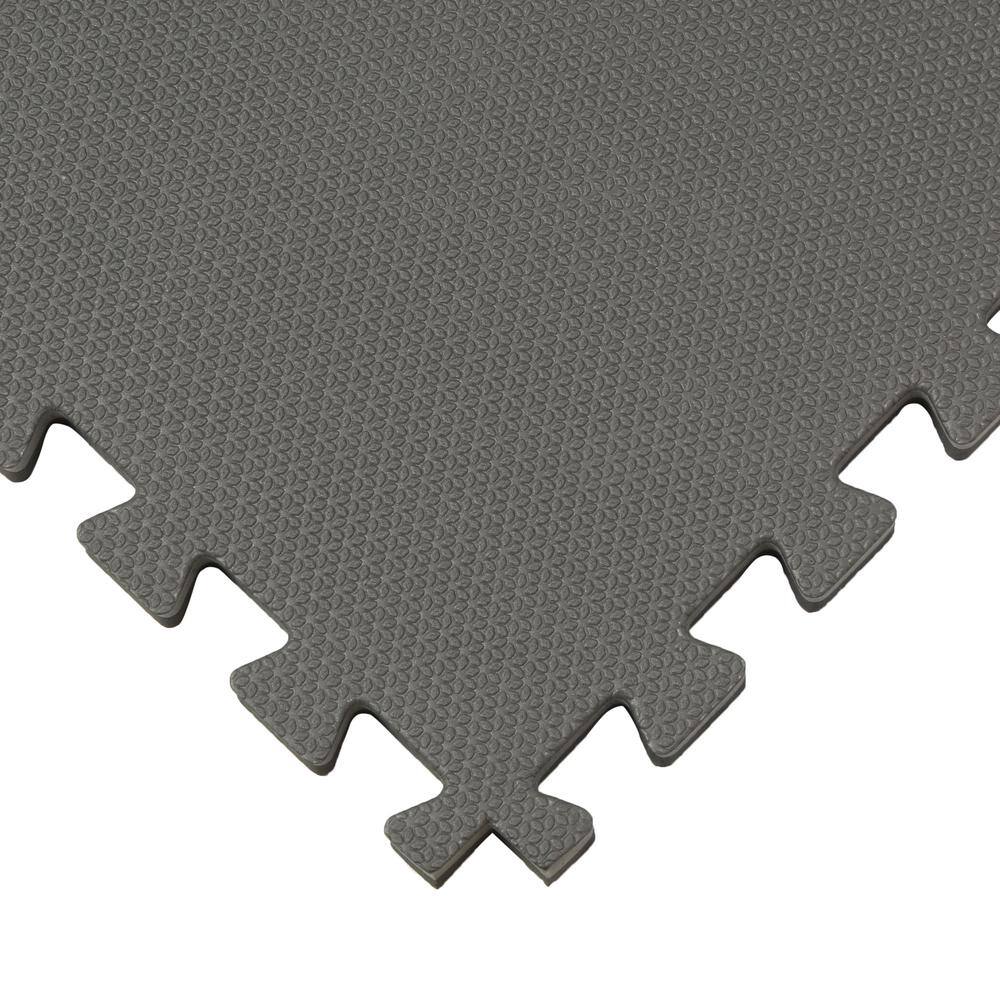 Norsk BlackGray 24 in. x 24 in. EVA Foam Sport Multi-Purpose Reversible Interlocking Tiles (112 sq. ft. - 28 tiles) 240251_7