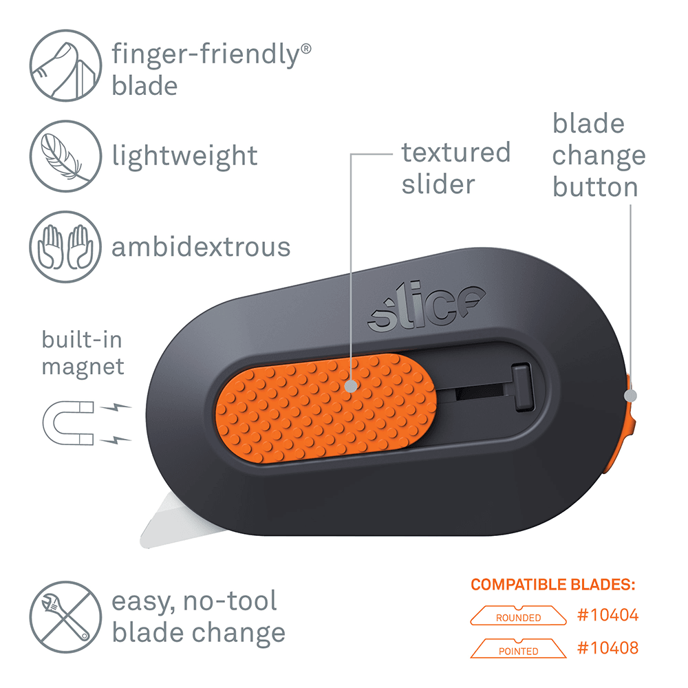 Slice Mini Cutter Black/Yellow Auto Retractable Zirconium Oxide