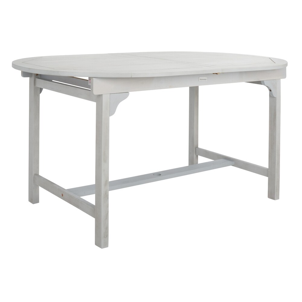 SAFAVIEH Hikaru 6 Chair 1 Table Extendable Patio Dining Set