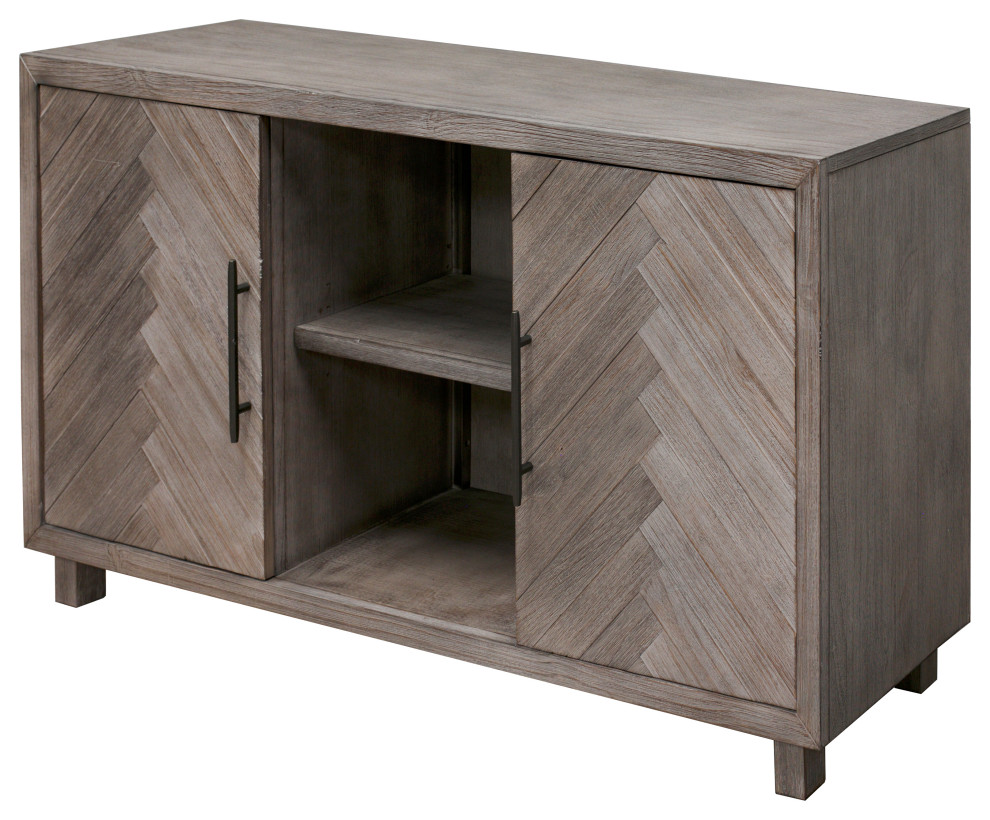 60 quotTV Console  Entertainment Stand  Wood Accent Cabinet  Fully Assembled  Gray   Transitional   Entertainment Centers And Tv Stands   by Martin Furniture  Houzz