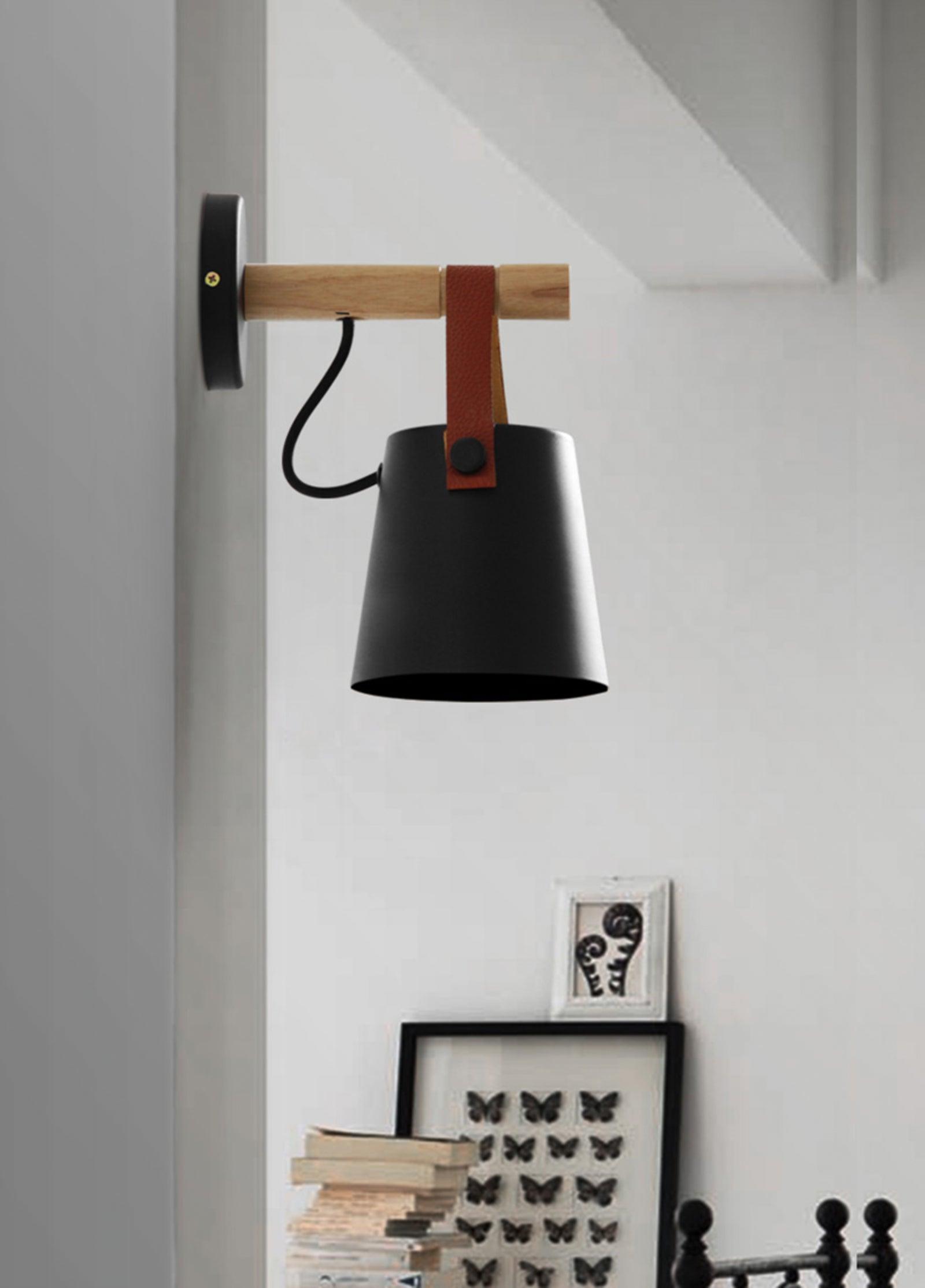 Wooden Conical Wall Light