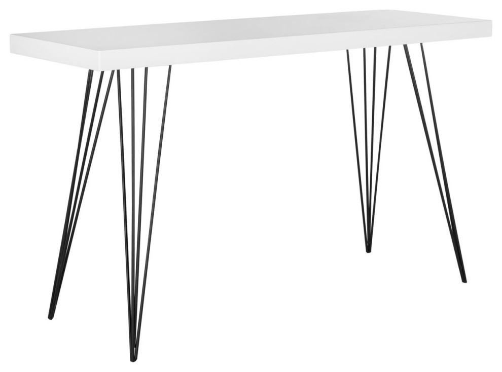 Scotty Retro Mid Century Lacquer Console  Dark White/Black   Midcentury   Console Tables   by Rustic Home Furniture Deco  Houzz