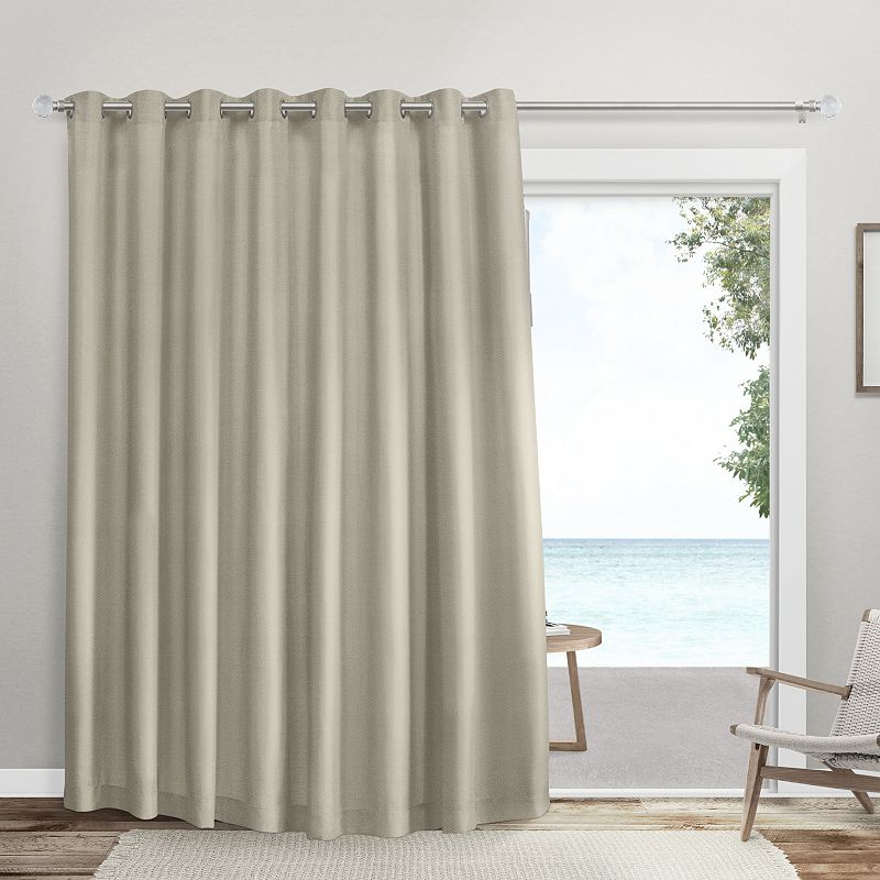 Exclusive Home 1-Panel Double Wide Sateen Patio Woven Blackout Window Curtain