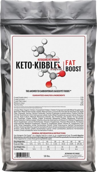 Ketogenic Pet Food Keto-Kibble Fat Boost Dry Dog and Cat Food