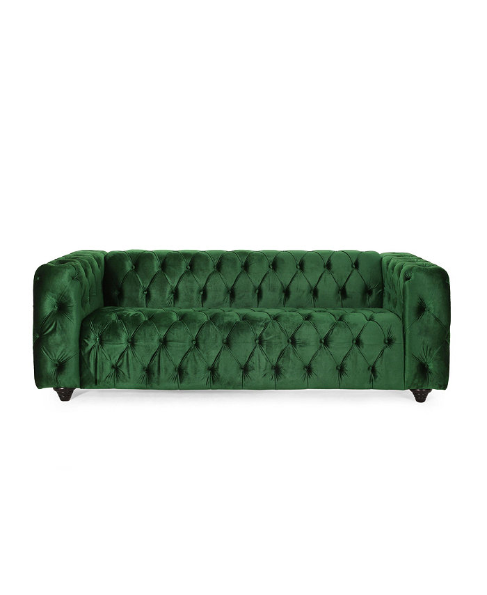 Noble House Sagewood Contemporary Tufted 3 Seater Sofa