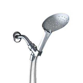 Aurora Decor ACAD 3-Spray Patterns with 1.8 GPM 5 in. Wall Mounted Handheld Shower Head with hose in Chrome DSFMSHD2B11BN