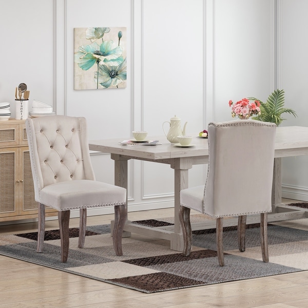 Upholstered Wingback Dining Chair Set of 2