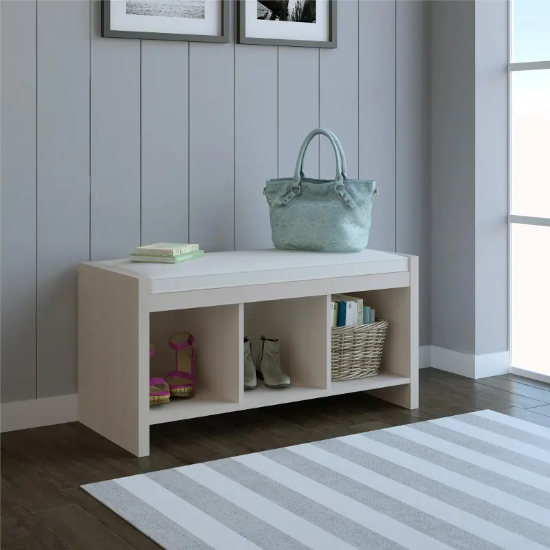 Penelope Ivory Entryway Storage Bench