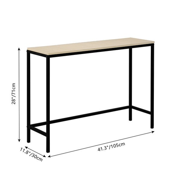 Industrial Style Single Layer Console Table，Light Walnut Color