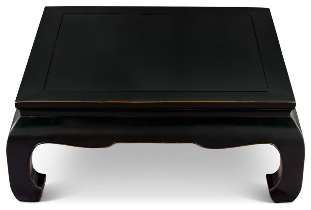 Distressed Black Elmwood Chinese Ming Chow Square Coffee Table   Asian   Coffee Tables   by China Furniture and Arts  Houzz