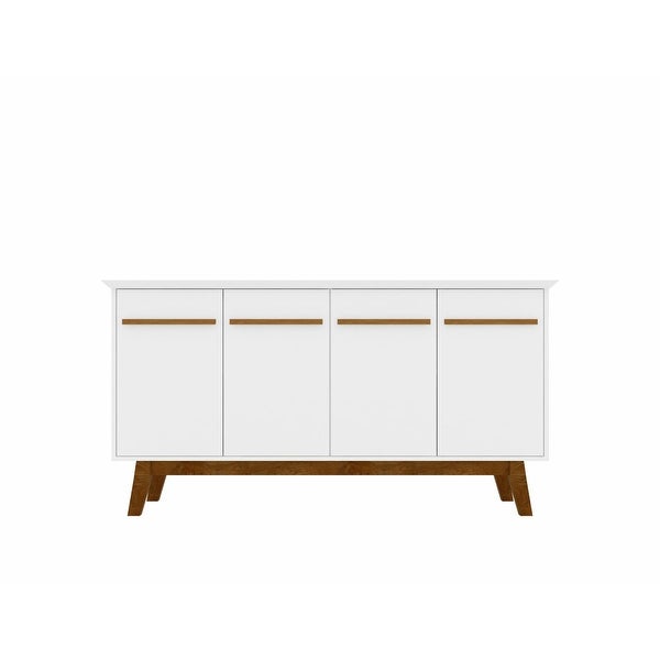 Yonkers 62.99 Sideboard with Solid Wood Legs and 2 Cabinets in White