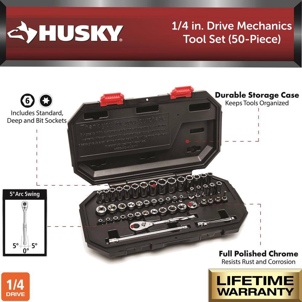 Husky 14 in. Drive Mechanics Tool Set (50-Piece) H50MTS4D