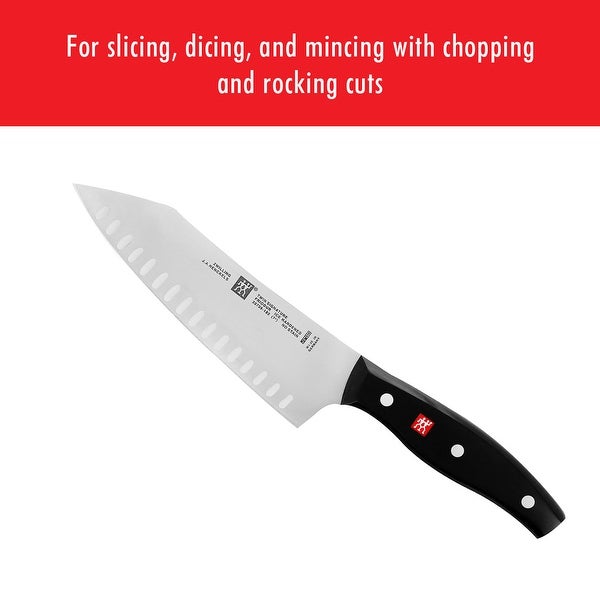 ZWILLING TWIN Signature 7-inch Hollow Edge Rocking Santoku Knife